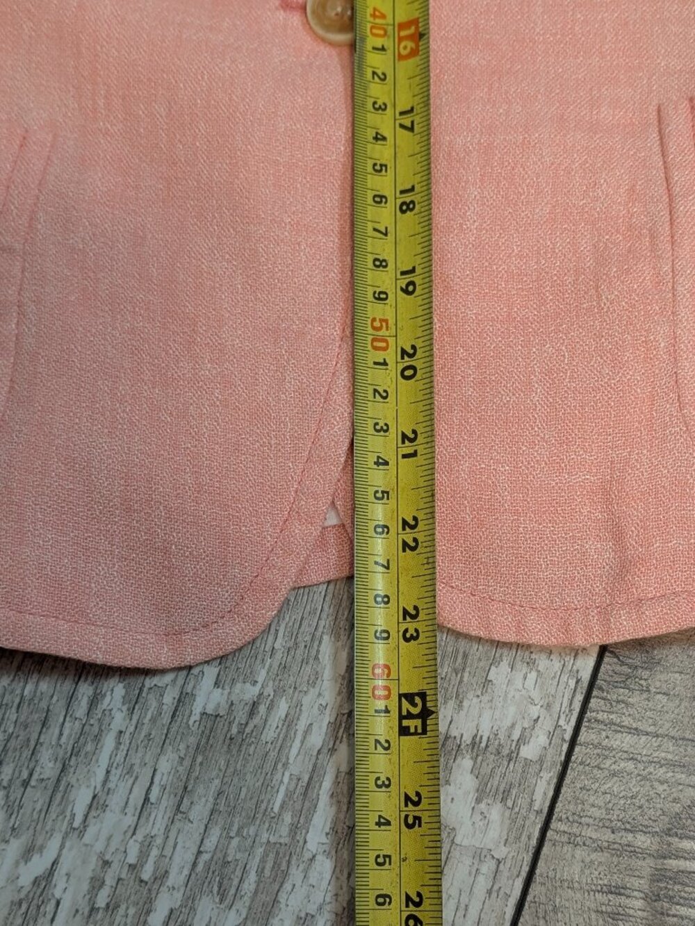 *SALE* Talbots Grace Linen Blend 3/4 Sleeve Blazer Soft Salmon 14P Quiet Luxury - Picture 15 of 16